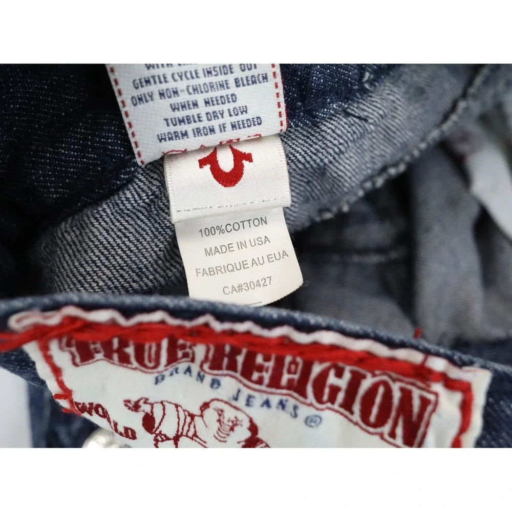 True Religion Jeans Mens 34x32 Rainbow Billy Denim Pants Flap Pockets Cotton USA